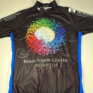 Sugoi Cycling Jersey XL Brain Tumor Center‎ Black Blue Bike Shirt